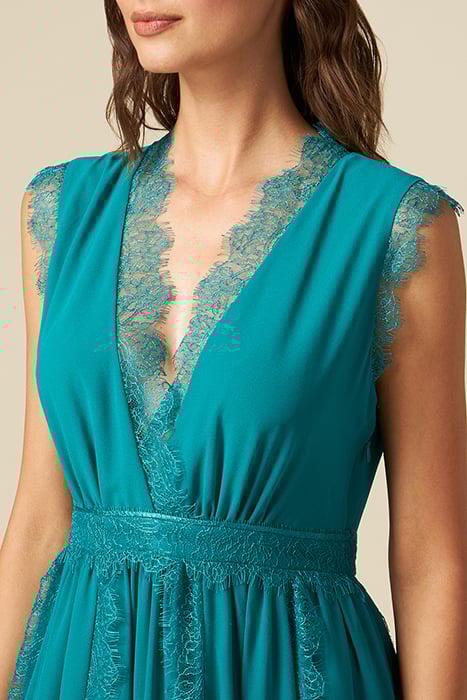 LONG DRESS WITH LACE PROFILES BLUE 4
