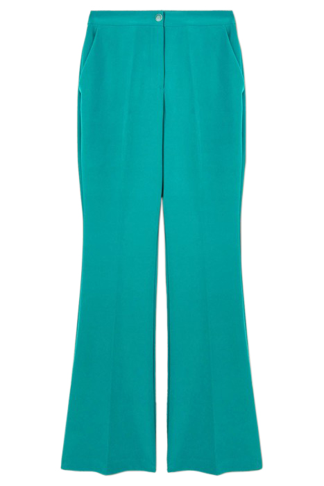 TECHNICAL FABRIC FLARED TROUSERS GREEN 3