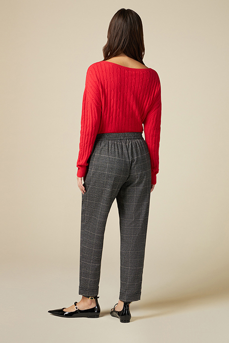 CHEQUERED FABRIC JOGGERS GREY 2