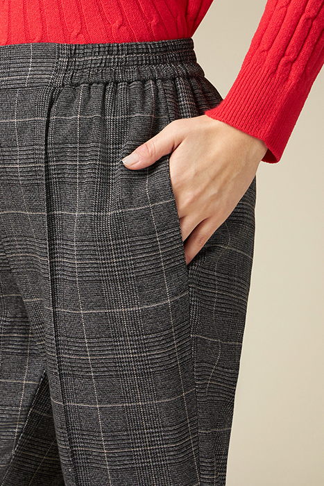 CHEQUERED FABRIC JOGGERS GREY 4