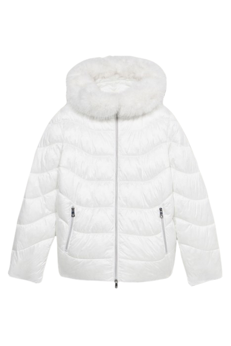 DOWN JACKET WITH FAUX FUR COLLAR WHITE 3