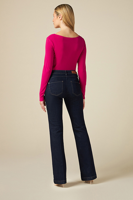 BLUE RINSE FLARED JEANS WITH JEWEL DETAIL BLUE 2