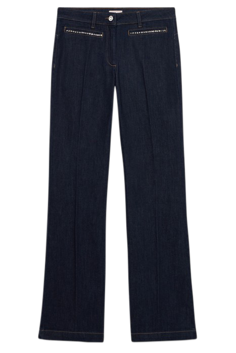 BLUE RINSE FLARED JEANS WITH JEWEL DETAIL BLUE 3