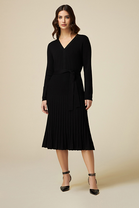 Knit dress with pleated skirt 1