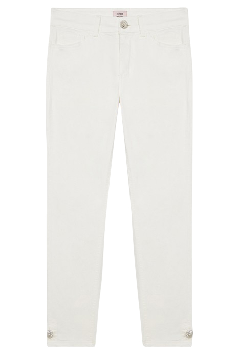 SKINNY TROUSERS WITH JEWEL BUTTONS WHITE 3