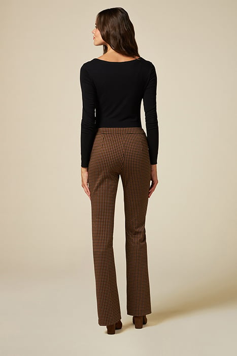 FLARED TROUSERS IN PATTERNED MILANO STITCH NATURAL 2