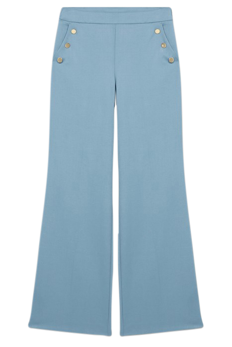 FLANNEL PALAZZO TROUSERS BLUE 3