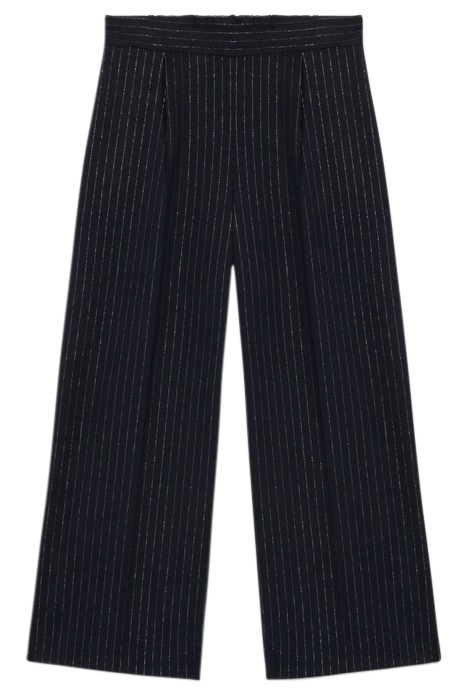 CROPPED PINSTRIPED TROUSERS BLUE 3