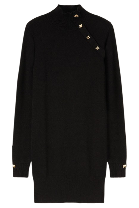 KNIT DRESS WITH BUTTON FEATURE BLACK 3