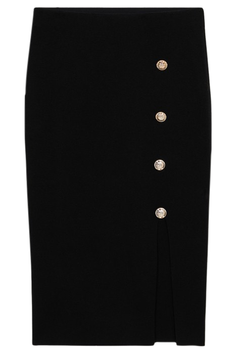 Knit pencil skirt with slit and buttons 3