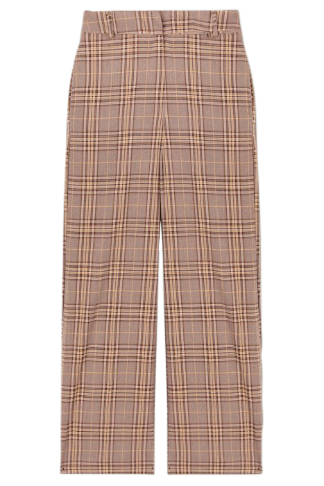 WIDE-LEG CHEQUERED PATTERN TROUSERS YELLOW 3