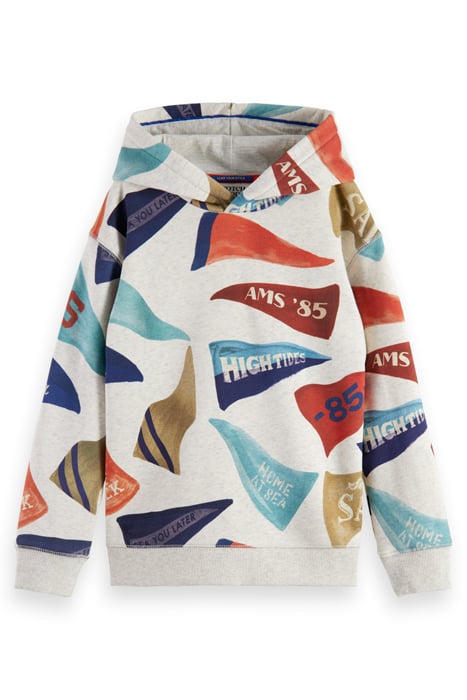 RELAXED-FIT ALL-OVER PRINTED HOODIE FLAG PRINT by Scotch & Soda