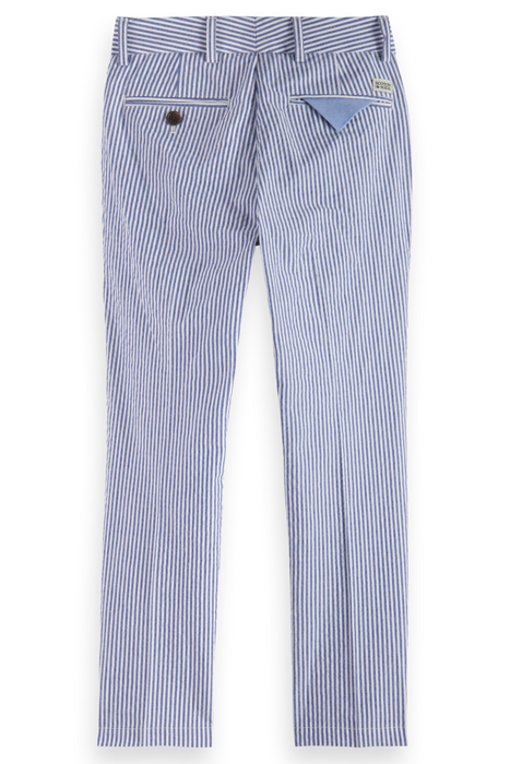 REGULAR-SLIM-FIT- SEERSUCKER CHINO PANTS BLUE STRIPE 2