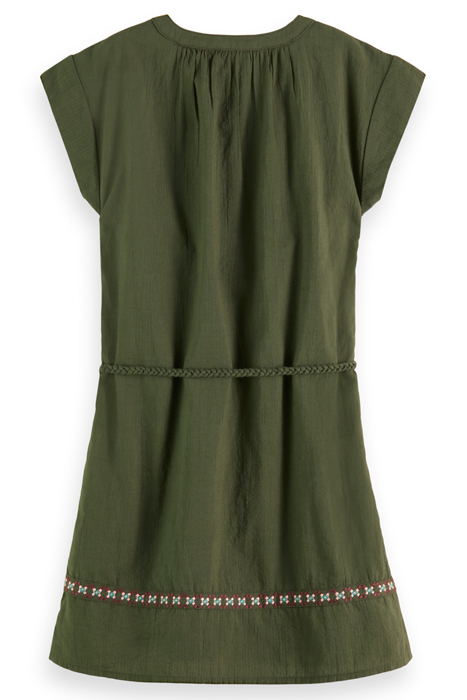 NEON POP EMBROIDERED KAFTAN DRESS SEAWEED GREEN 2