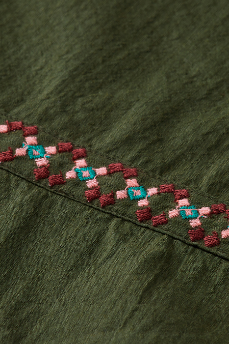 NEON POP EMBROIDERED KAFTAN DRESS SEAWEED GREEN 3