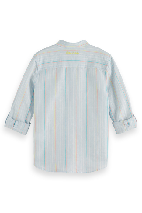 REGULAR-FIT - YARN-DYED STRIPE COTTON LINEN SHIRT BLUE/WHITE 2