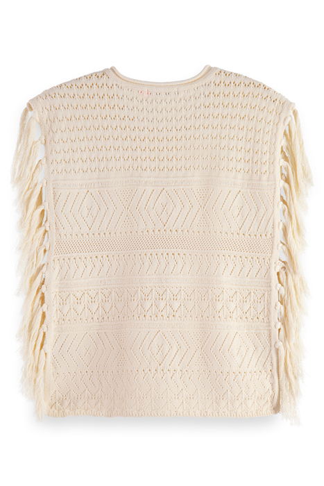 POINTELLE STITCH KNITTED TANK WITH FRINGING SOFT ICE 2