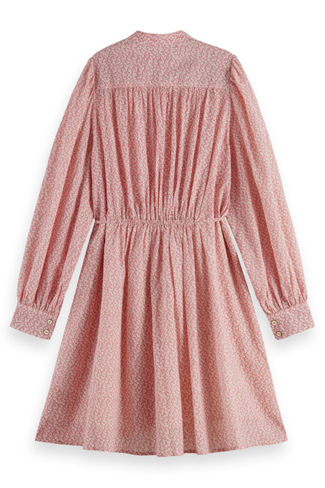 ALL OVER PRINTED MINI DRESS CORAL 2