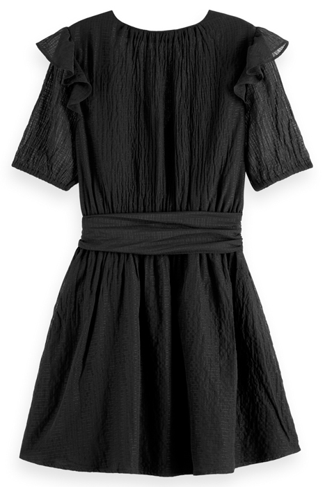 RUFFLED MINI DRESS EVENING BLACK 2