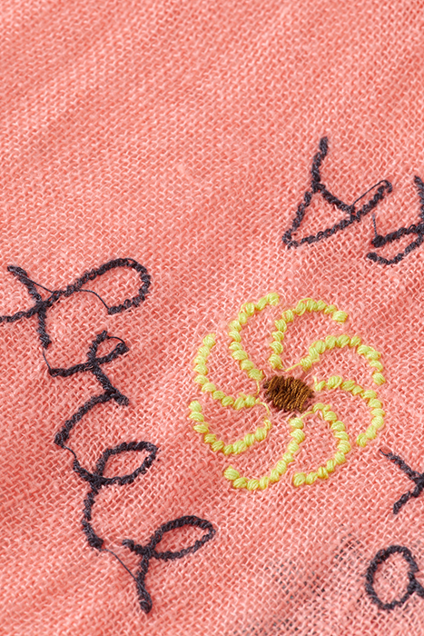 OVERSIZED SHIRT DRESS WITH MULTICOLOR EMBROIDERY SEA LIFE EM 8