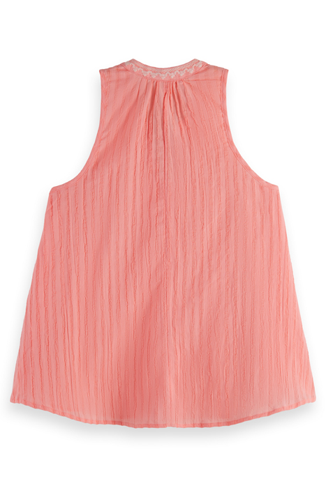 TANK TOP WITH TAPE DETAIL NEON CORAL 2
