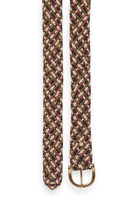 OVAL MULTI COLOR BRAIDED BELT TERRACOTTA 2
