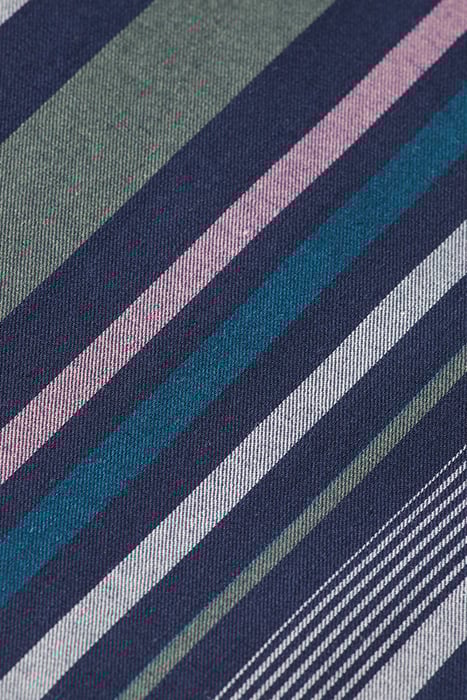 SEASONAL- LOOSE FIT BLANKET ST NAVY MULTI STRIPE 9