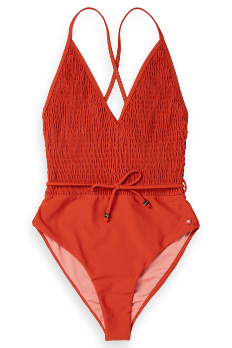 SWIMSUIT WITH SMOCK DETAIL RUSTIC CORAL 3