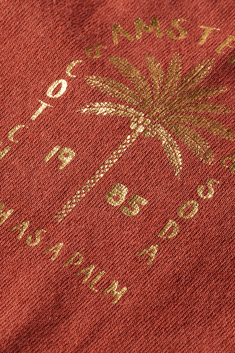 WASHED EMBROIDERED T-SHIRT TERRACOTTA 3