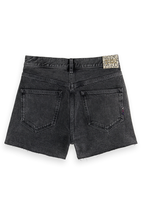 THE RAY 5 POCKET LOW RISE DENIM SHORT — WASHED BLACK 4