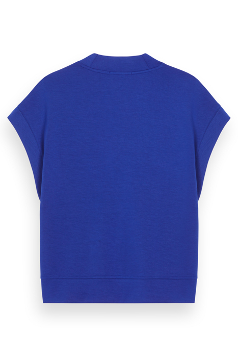 V-NECK SLEEVELESS MODAL SWEATSHIRT ELECTRIC BLUE 2