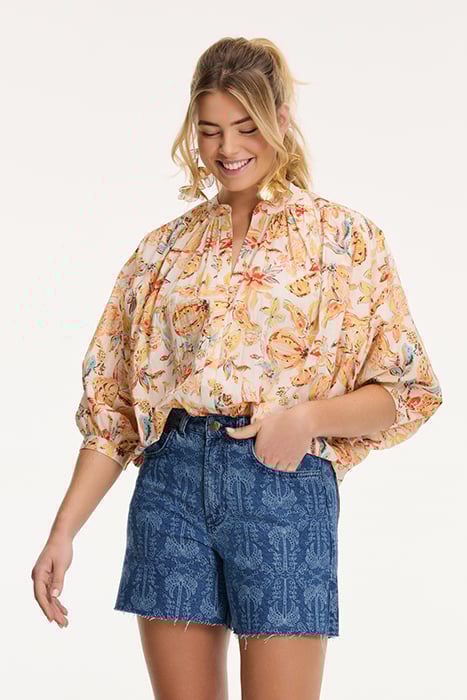 EVELYN BLOUSE FRUITY BLUES ORANGE FRUITY BLUES by Shiwi