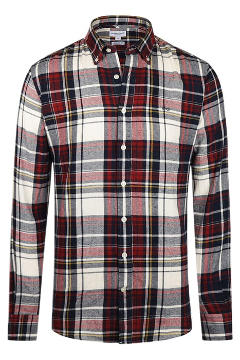 HERRINGBONE Y/D CHECK SHIRT OFF WHITE 1