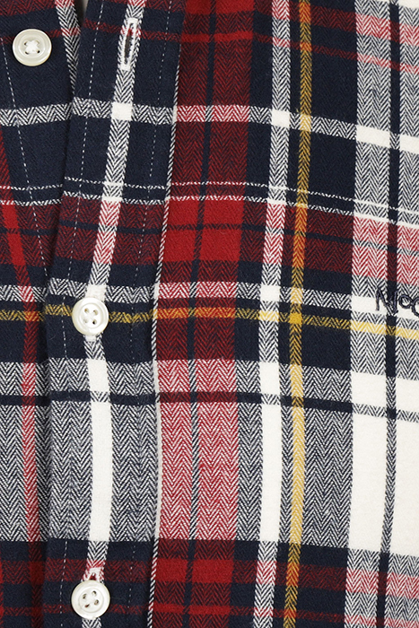 HERRINGBONE Y/D CHECK SHIRT OFF WHITE 5