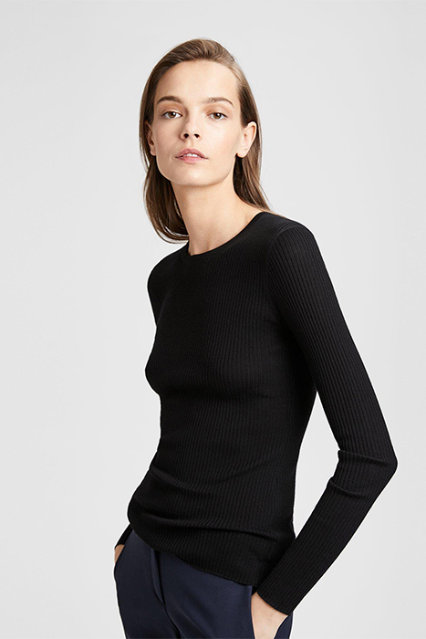 SLIM-FIT SWEATER IN MERINO WOOL BLACK 3
