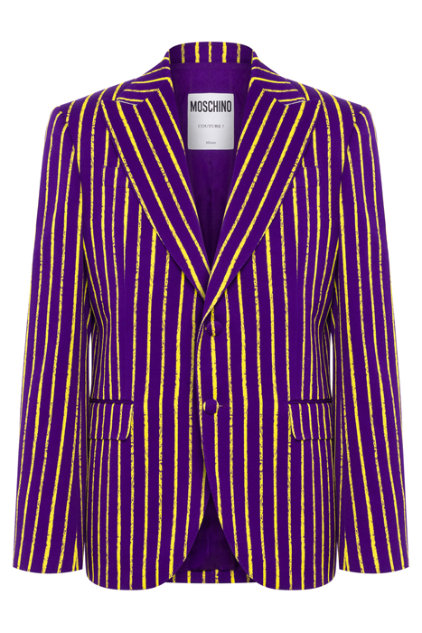 PINSTRIPES PRINT TWILL JACKET PURPLE 3