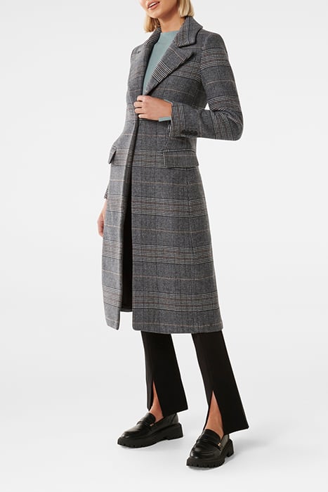 ARCHIE FITTED CHECK COAT GREY CHECK 4
