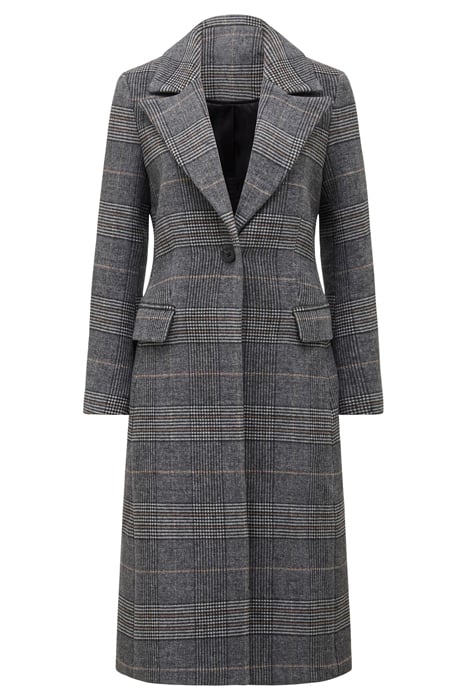 ARCHIE FITTED CHECK COAT GREY CHECK 3
