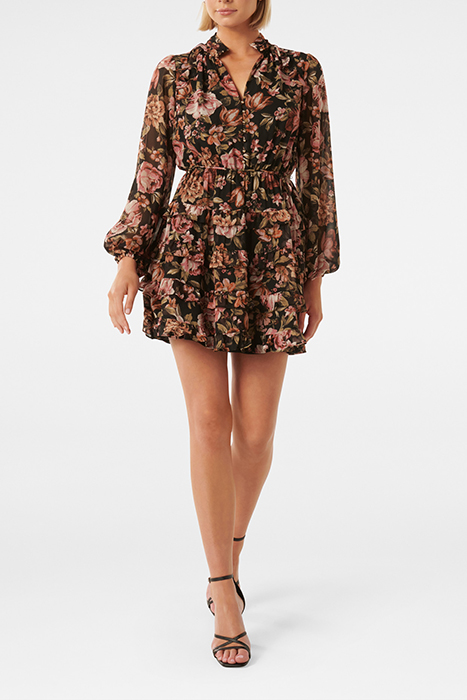 LOWRIE RUFFLE MINI DRESS PRINT OPTION 1 3