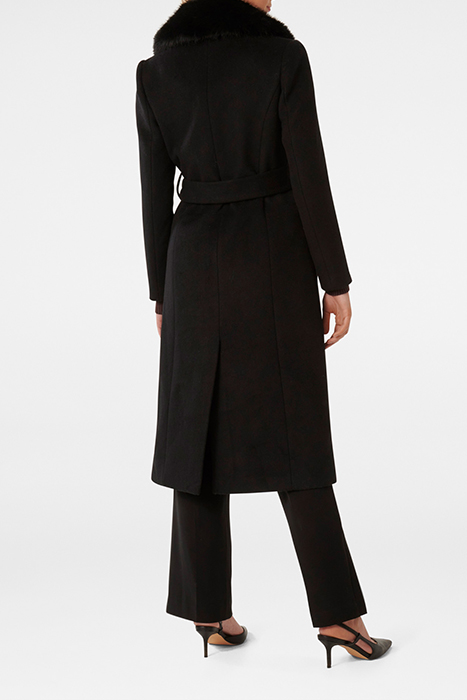 FRANKIE FAUX FUR COLLAR COAT BLACK 2