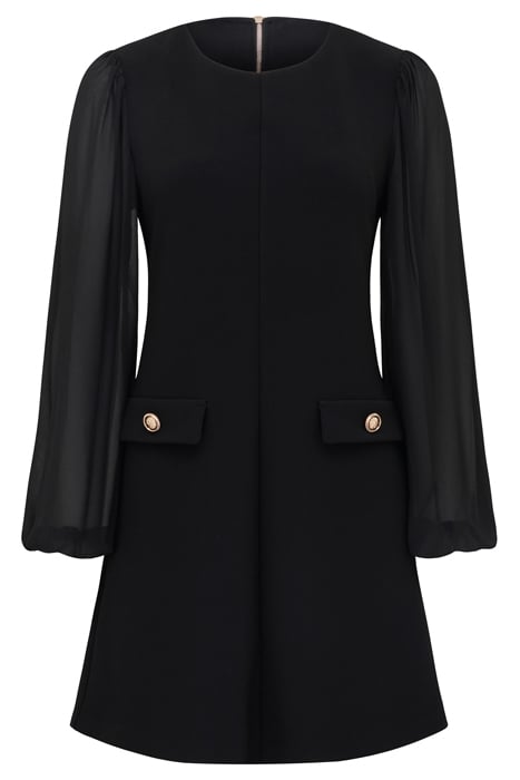 JESSIE SHEER SLEEVE MINI DRESS BLACK 4