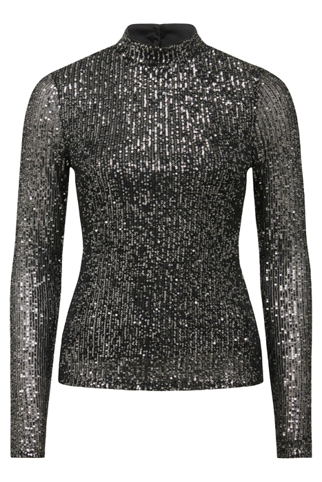 ANTHEA HIGH NECK SEQUIN TOP GUNMETAL 4