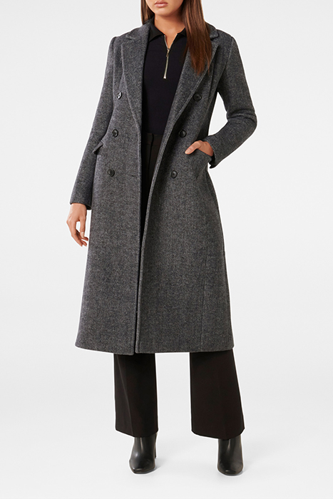 SYDNEY DOUBLE BREASTED BUTTON COAT BLACK 5