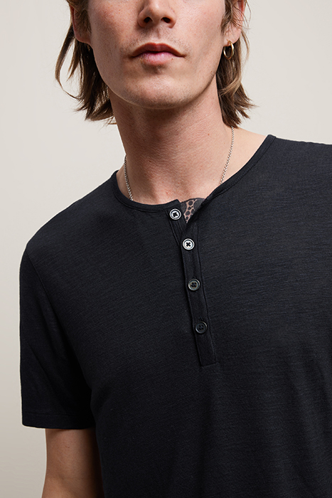SLIM FIT SS HENLEY MIDNIGHT 2