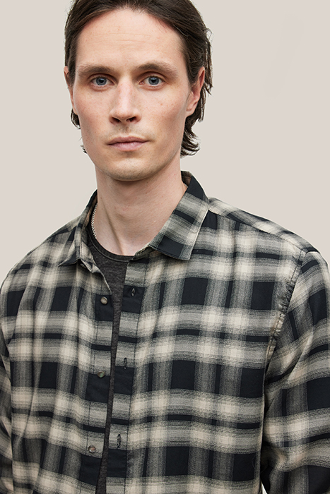 SLIM FIT SPORT SHIRT WITH SHANK BUTTONS BLACK 2