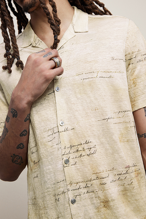 DOYERS REGULAR FIT SS LINEN CAMP SHIRT W TOAST 2