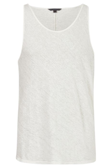 John Varvatos Broome Slim Fit Linen Tank Top With Cold Egg Shell Maat: XS | Tanktops Outlet | Heren | Wit
