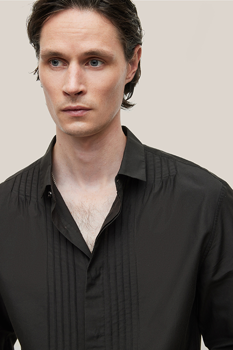 LAURENT L/S SHIRT CONCEALED PLACKET BLUF BLACK 2
