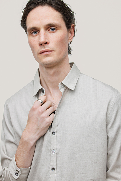 MULTI BUTTON SLIM FIT SHIRT FOSSIL GREY 3