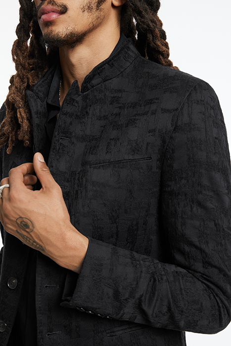 SLIM FIT CUT-AWAY JACKET WITH PEAK NAPEL BLACK 3